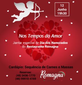 Dia dos Namoradores terá cardápio especial no Restaurante Romagna